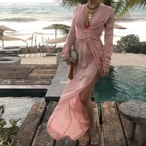 Misguided dust pink beach dress